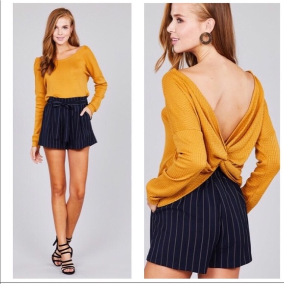 Couture Gypsy Tops - Mustard Waffle Top 🍁